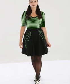 Hell Bunny Miss Muffet Skater Skirt With Green Details Clothing