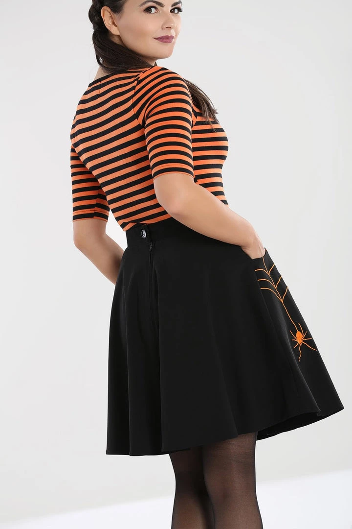 Hell Bunny Miss Muffet Skater Skirt With Orange Details 7 Hell Bunny Miss Muffet Skater Skirt With Orange Details