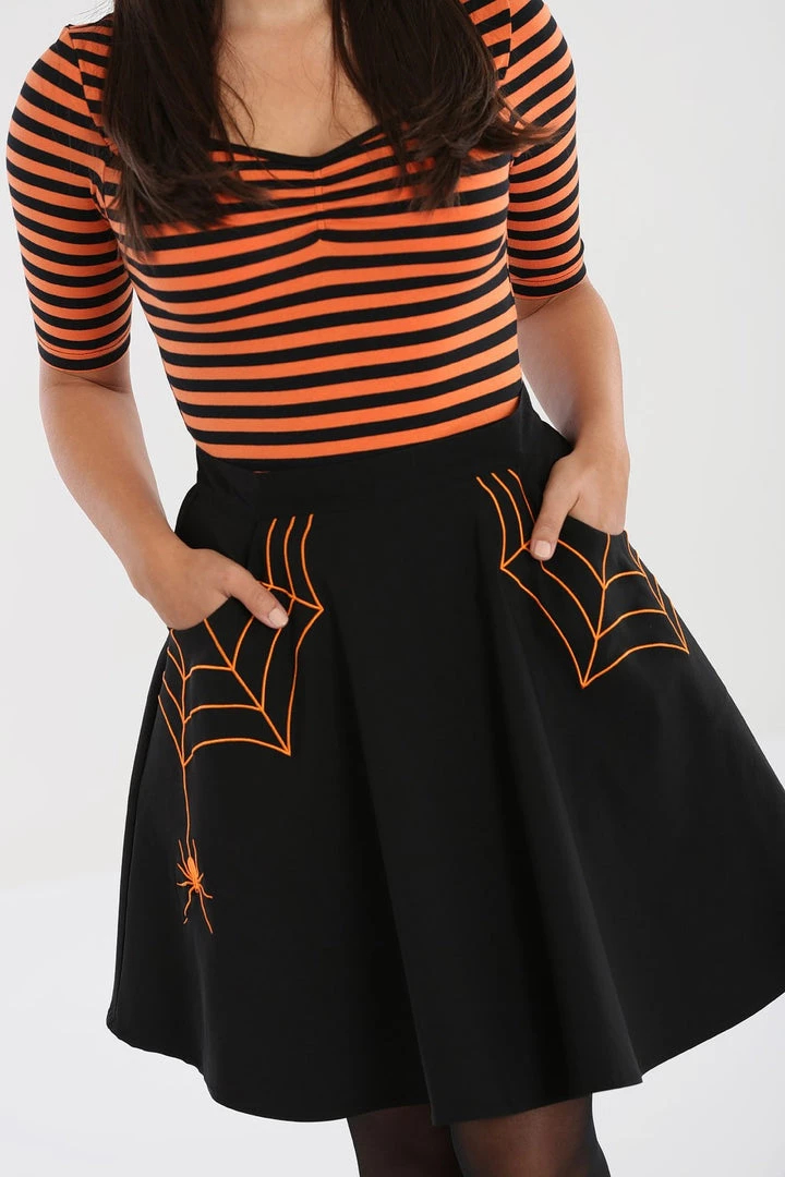 Hell Bunny Miss Muffet Skater Skirt With Orange Details 8 Hell Bunny Miss Muffet Skater Skirt With Orange Details
