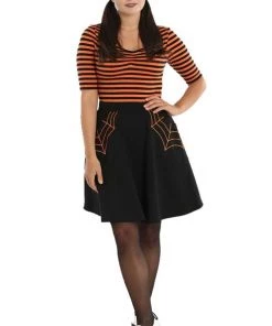 Hell Bunny Miss Muffet Skater Skirt With Orange Details