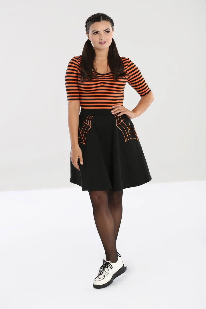 Hell Bunny Miss Muffet Skater Skirt With Orange Details 9 Hell Bunny Miss Muffet Skater Skirt With Orange Details