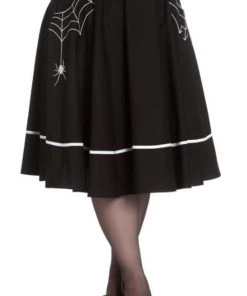 Clothing Hell Bunny Miss Muffet 50's Skirt In Black With White Trims 14 Clothing Hell Bunny Miss Muffet 50's Skirt In Black With White Trims