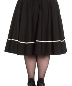 Clothing Hell Bunny Miss Muffet 50's Skirt In Black With White Trims 12 Clothing Hell Bunny Miss Muffet 50's Skirt In Black With White Trims