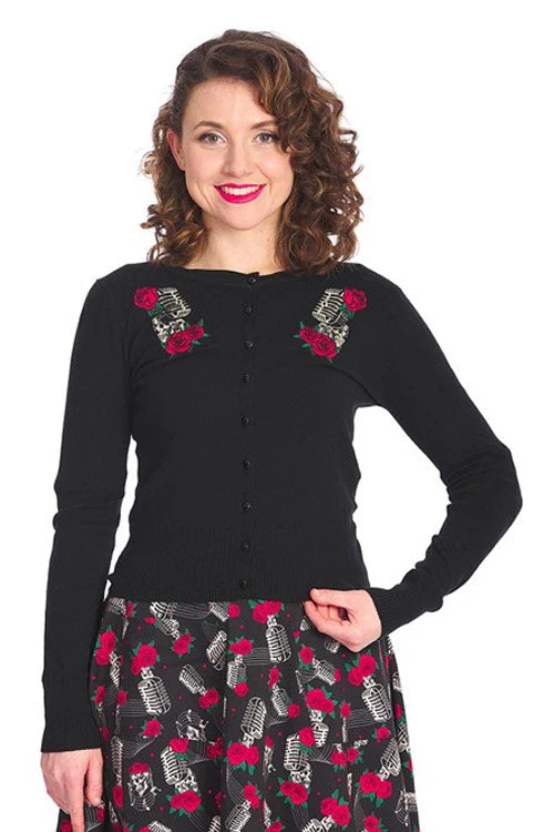 Banned Nashville Vintage Inspired Embroidered Cardigan In Black With Microphone Detail New Arrivals And Restocks 1 Banned Nashville Vintage Inspired Embroidered Cardigan In Black With Microphone Detail New Arrivals And Restocks
