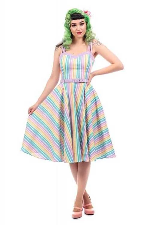 Clothing Collectif Nova Swing Dress In Rainbow Stripe 1 Clothing Collectif Nova Swing Dress In Rainbow Stripe