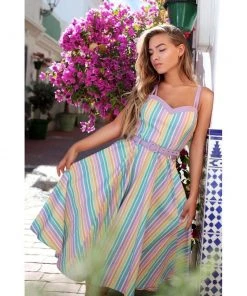 Clothing Collectif Nova Swing Dress In Rainbow Stripe 10 Clothing Collectif Nova Swing Dress In Rainbow Stripe