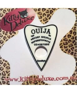 Halloween Kitty Deluxe Broochlette Brooch In White Ouija Planchette