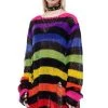 New Arrivals And Restocks Killstar Over The Rainbow Punk Knit Sweater