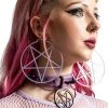 New Arrivals And Restocks Killstar Pentagram Hoop Earrings In Lilac