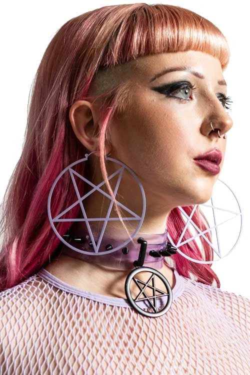 New Arrivals And Restocks Killstar Pentagram Hoop Earrings In Lilac 1 New Arrivals And Restocks Killstar Pentagram Hoop Earrings In Lilac
