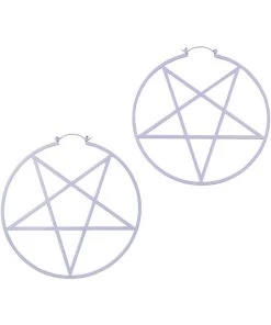 New Arrivals And Restocks Killstar Pentagram Hoop Earrings In Lilac