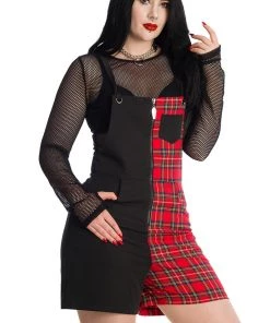 New Arrivals And Restocks Banned Alternative Krampus Black And Tartan Playsuit