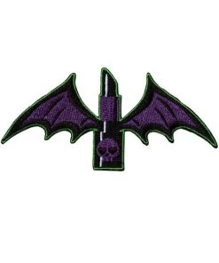 Kreepsville 666 Iron On Patch Of Winged Lipstick Halloween