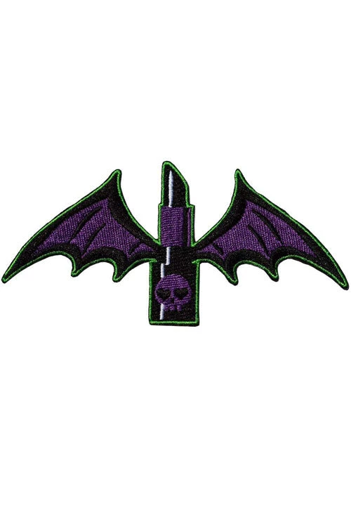 Kreepsville 666 Iron On Patch Of Winged Lipstick Halloween 1 Kreepsville 666 Iron On Patch Of Winged Lipstick Halloween