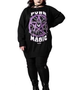 Killstar Purr Magic Knit Sweater Cat Print