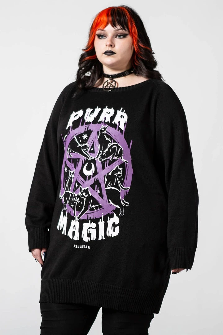 Killstar Purr Magic Knit Sweater Cat Print 7 Killstar Purr Magic Knit Sweater Cat Print