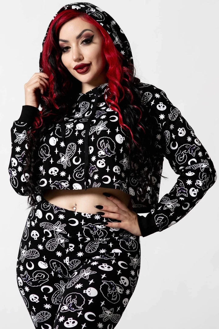 New Arrivals And Restocks Killstar Purr Off Cropped Hoodie In Black Cat Print! 2 New Arrivals And Restocks Killstar Purr Off Cropped Hoodie In Black Cat Print!