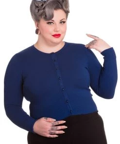 New Arrivals And Restocks Hell Bunny Paloma Cardigan In Navy Blue