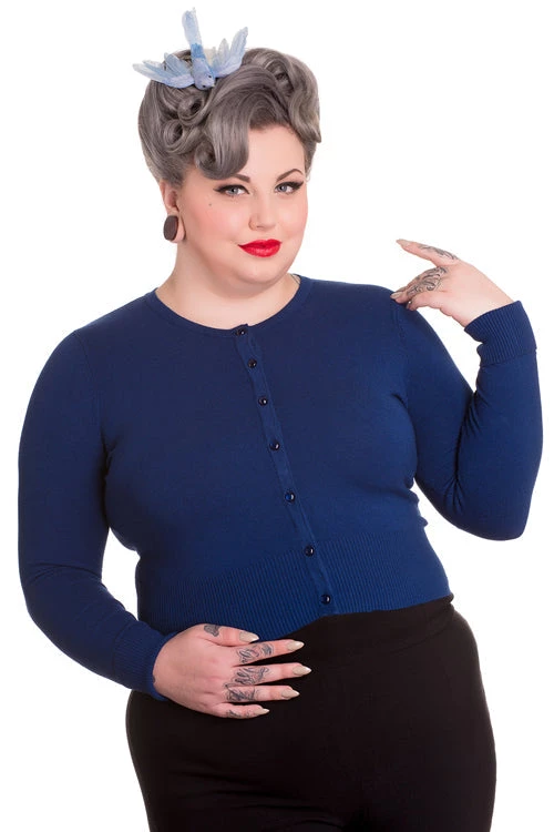 New Arrivals And Restocks Hell Bunny Paloma Cardigan In Navy Blue 1 New Arrivals And Restocks Hell Bunny Paloma Cardigan In Navy Blue
