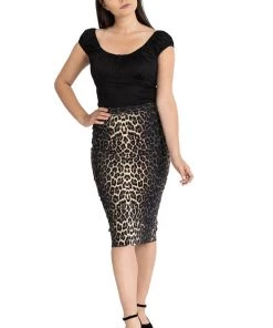 Hell Bunny Panthera Stretchy Pencil Skirt