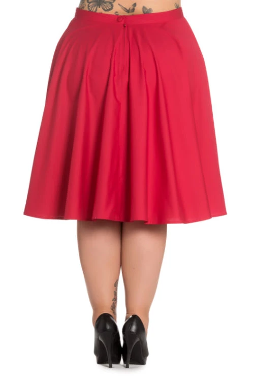 Clothing Hell Bunny Paula 50's Skirt In Red 2 Clothing Hell Bunny Paula 50's Skirt In Red