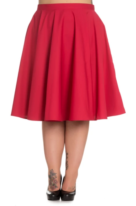 Clothing Hell Bunny Paula 50's Skirt In Red 1 Clothing Hell Bunny Paula 50's Skirt In Red