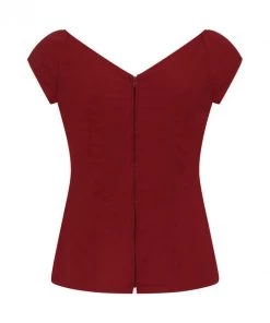 Hell Bunny Petunia Top In Burgundy 18 Hell Bunny Petunia Top In Burgundy