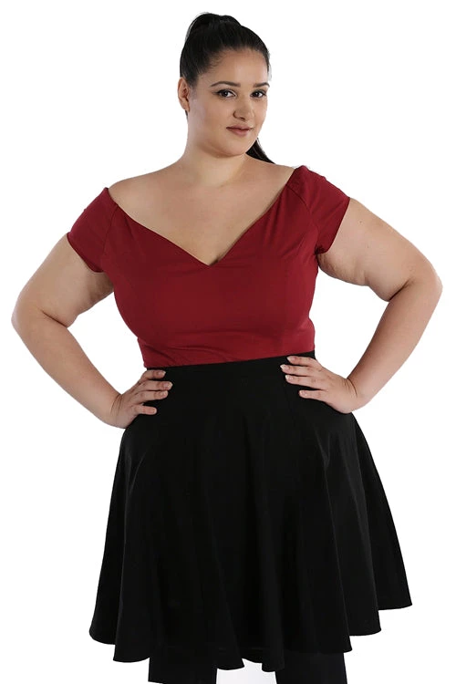 Hell Bunny Petunia Top In Burgundy 1 Hell Bunny Petunia Top In Burgundy