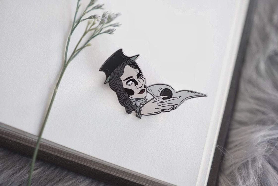 Lively Ghosts Plague Doctor Enamel Pin Accessories 2 Lively Ghosts Plague Doctor Enamel Pin Accessories