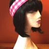 Kitty Deluxe Reversible Wired Headband In Pink Gingham Print & White Accessories