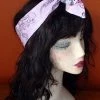Kitty Deluxe Halloween Reversible Wired Headband In Pink Sugar Skull Print & Black