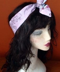 Kitty Deluxe Halloween Reversible Wired Headband In Pink Sugar Skull Print & Black