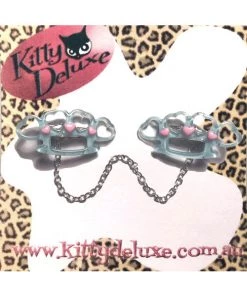 Kitty Deluxe Cardigan Clips In Blue Pretty Punchy Knuckleduster Design