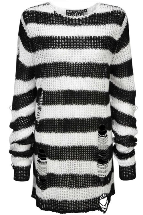 Killstar Pugsley Punk Knit Sweater Black And White Winter 3 Killstar Pugsley Punk Knit Sweater Black And White Winter