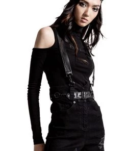 Killstar Rebel Heart Suspender Shorts Winter