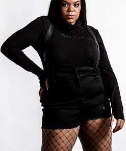 Killstar Rebel Heart Suspender Shorts Winter