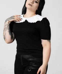 Killstar Ruby Lace Collared Top * SUPER SOFT *