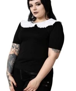 Killstar Ruby Lace Collared Top * SUPER SOFT *