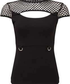 Killstar Ramona Mesh Cap-Sleeve Top Clothing 8 Killstar Ramona Mesh Cap-Sleeve Top Clothing
