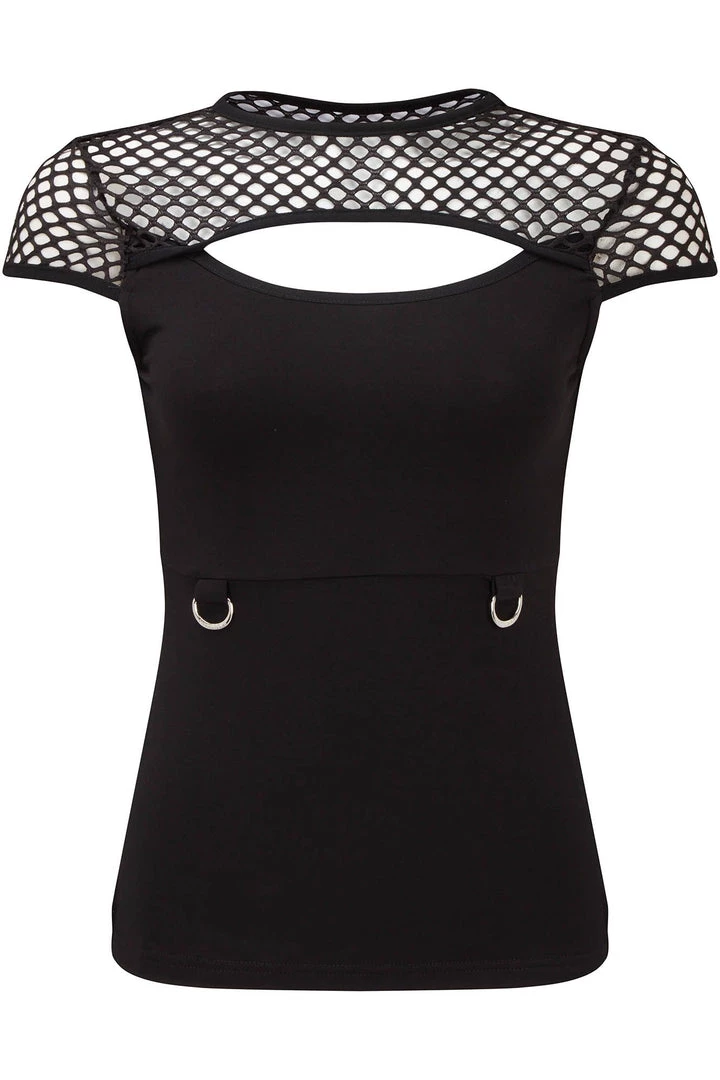 Killstar Ramona Mesh Cap-Sleeve Top Clothing 3 Killstar Ramona Mesh Cap-Sleeve Top Clothing