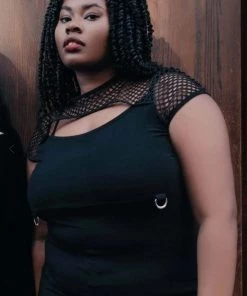 Killstar Ramona Mesh Cap-Sleeve Top Clothing 10 Killstar Ramona Mesh Cap-Sleeve Top Clothing