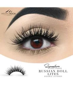 Model Rock Cosmetics Model Rock Double Layered Lashes In Russian Doll Lites Party Time