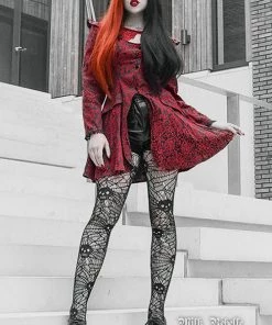 New Arrivals And Restocks Pamela Mann Hosiery Fishnet Skull & Web Tights In Black