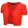 MAK Sweaters Cropped Cardigan With Short Sleeves In Fiesta Orange