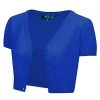 Winter MAK Sweaters Cropped Cardigan With Short Sleeves In Royal Blue