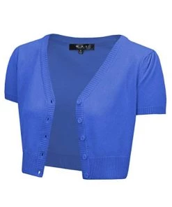 MAK Sweaters Cropped Cardigan With Short Sleeves In Viola *Reduced To Clear* Winter