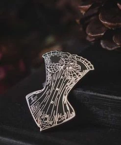 Accessories Lively Ghosts Sanderson Corset In Black Enamel Pin