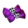 Kitty Deluxe Halloween Satin Skull Bow Pair In Purple