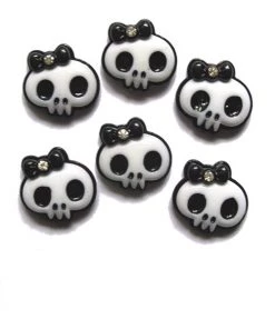 Kitty Deluxe Skull Bow Resin Flatback X 100