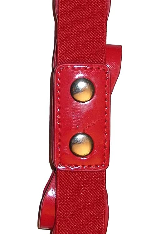 Kitty Deluxe 1" Skinny Bow Belt In Red 2 Kitty Deluxe 1" Skinny Bow Belt In Red